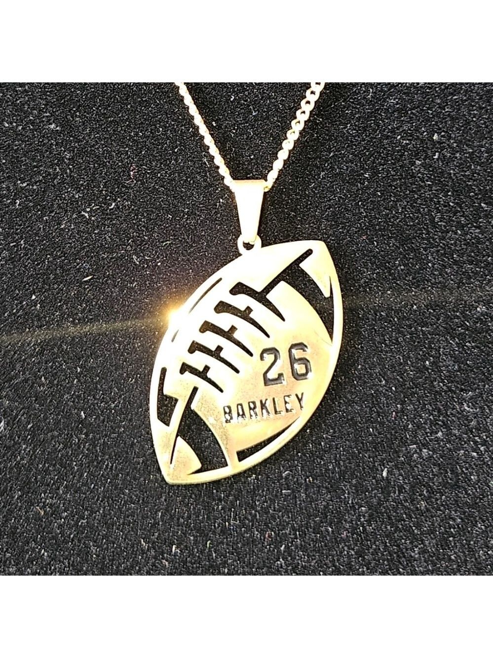 Philadelphia Eagles Saquon Barkley Fan Gold Necklace